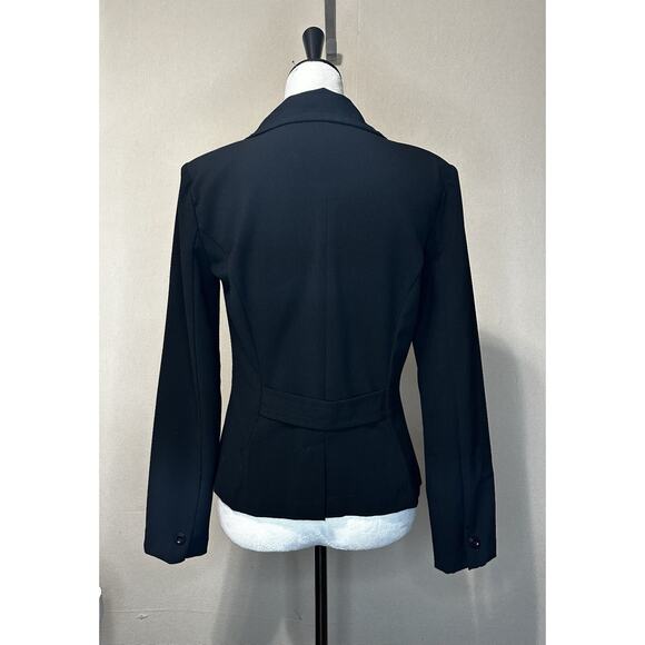 A Byer Women’s Sz M Single Button Solid Black Blazer Career Casual Preppy - Picture 4 of 16